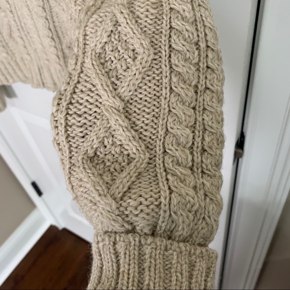 INIS CRAFTS Chunky Cabled Fisherman Zip Cardigan - Picture 4 of 7